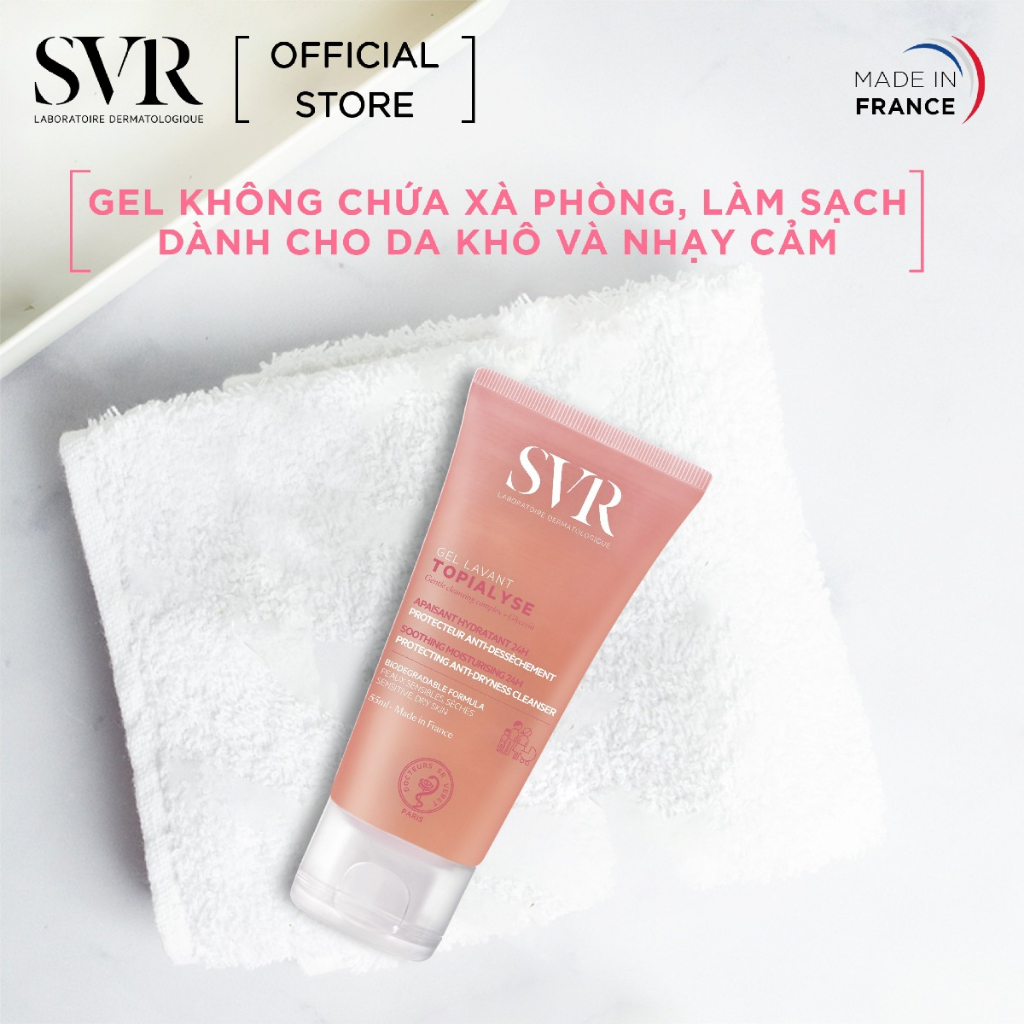 Gel Rửa Mặt Dành Cho Da Khô SVR Topialyse Gel Lavant