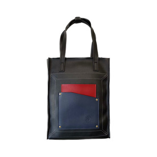 Túi tote ba lô da đa năng Colorblock màu đen phối đỏ xanh dương đựng vừa laptop 16inch KHÔI STORE