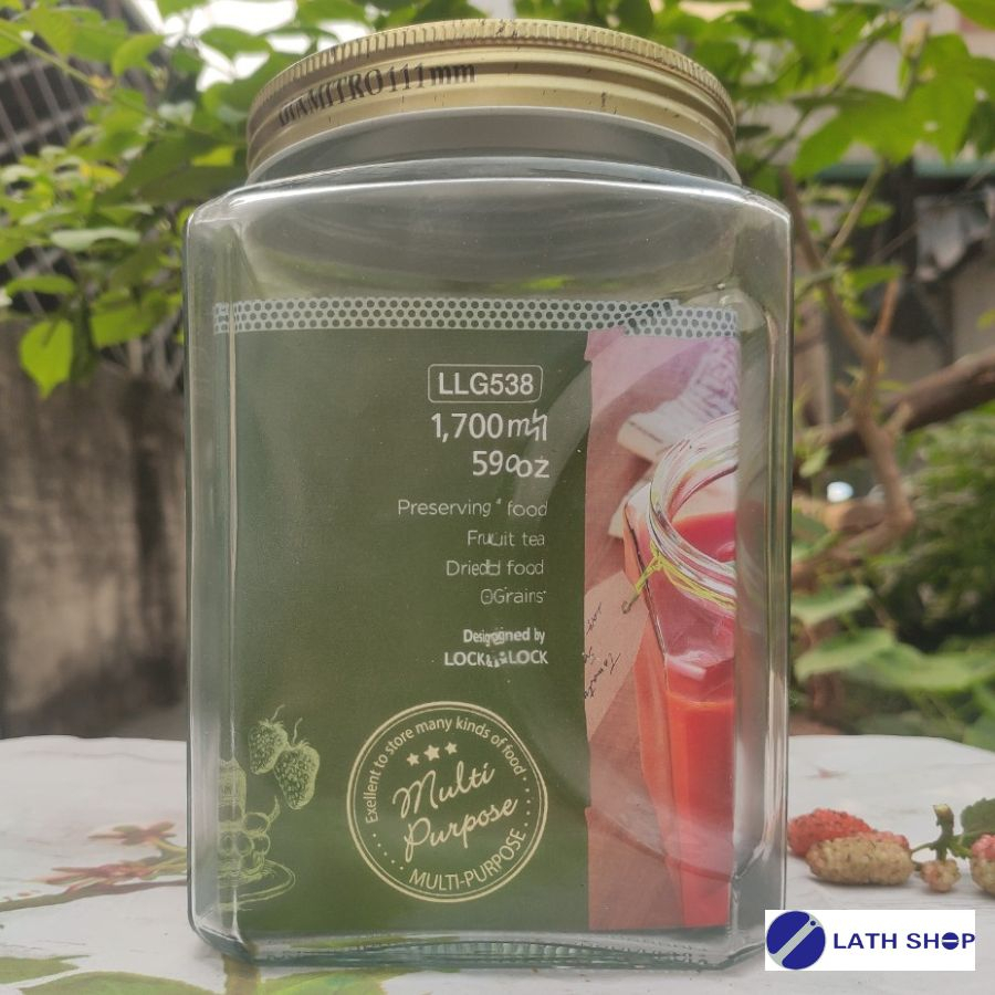 Hũ Đựng Thực Phẩm Thủy Tinh Hình Vuông Lock&amp;Lock LLG537, LLG538, LLG539