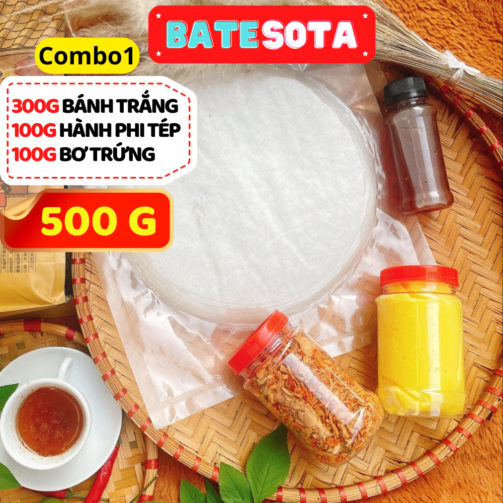 Combo 500gram Bánh Tráng Phơi Sương ăn kèm Bơ Trứng Muối Tôm Hành, đặc sản Tây Ninh được gửi hàng từ kho Hà Nội BATESOTA