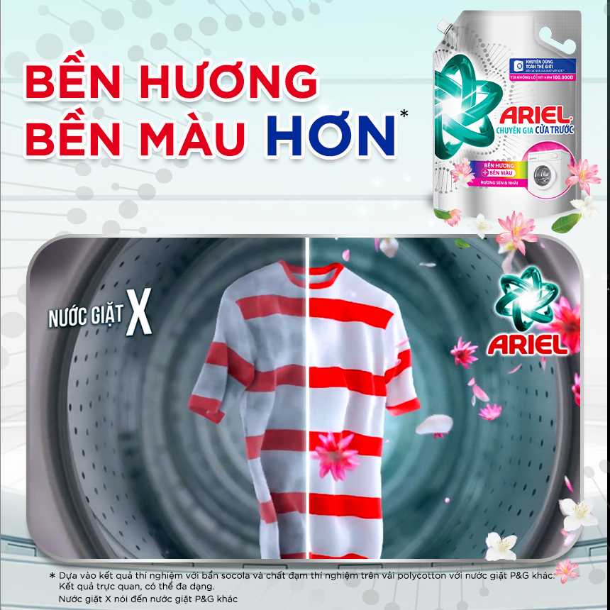 Combo 2 Túi Nước Giặt Ariel Cửa Trước Hương sen & nhài 3.05Kg/túi