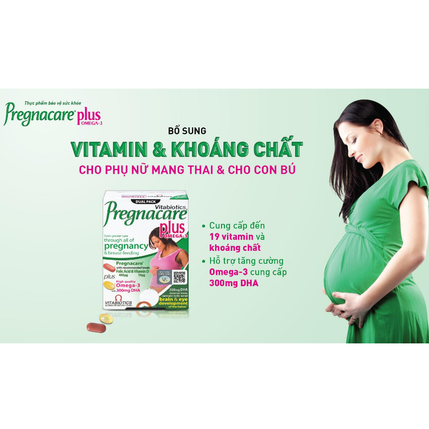 Vitamin tổng hợp cho bà bầu Vitabiotics Pregnacare plus Omega 3 (56 viên)