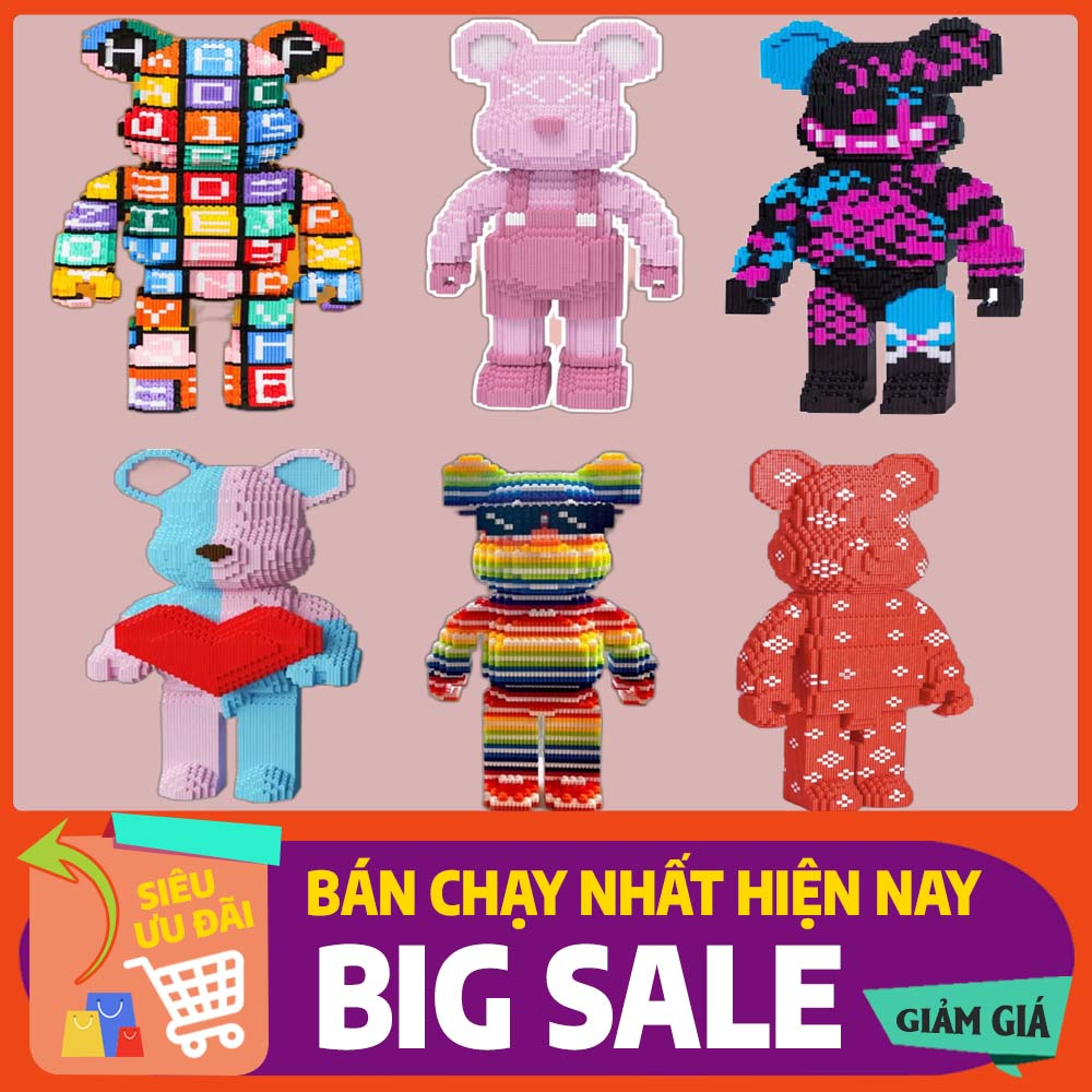 [36cm] Mô hình lắp ráp 3D lego bearbrick sáng tạo