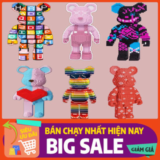 Mô hình lắp ráp 3D lego bearbrick sáng tạo