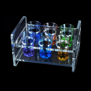 Khay kệ mica đựng ly rượu trong suốt full shot 6 ly