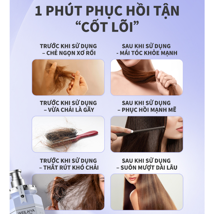 Dầu hấp tóc phục hồi đa tầng Weilaiya chiết xuất nấm Truffle dưỡng tóc chuyên sâu, mượt tóc cho tóc khô xơ chai 450ml