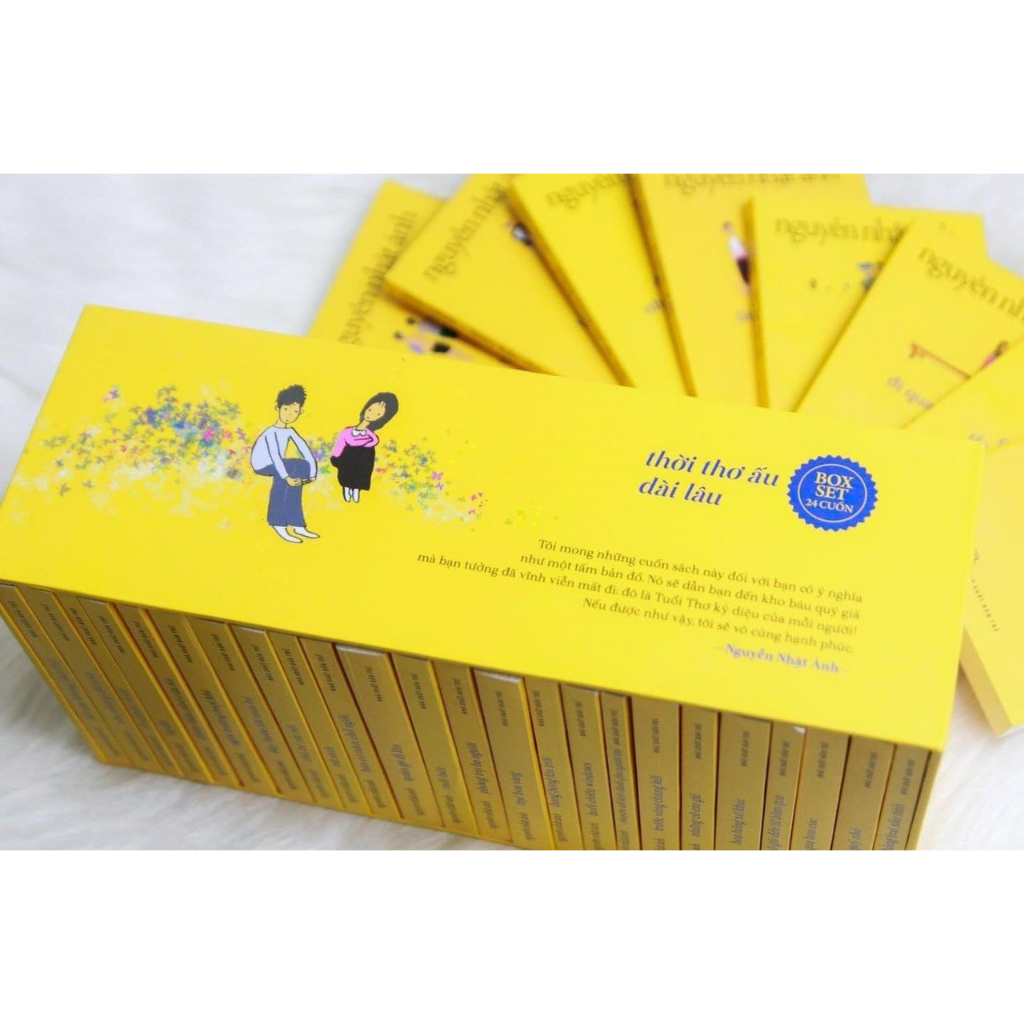 Sách - Boxset Thời thơ ấu dài lâu - Nguyễn Nhật Ánh- Vàng Ấm Áp - Trọn bộ 24 tập  - XBT