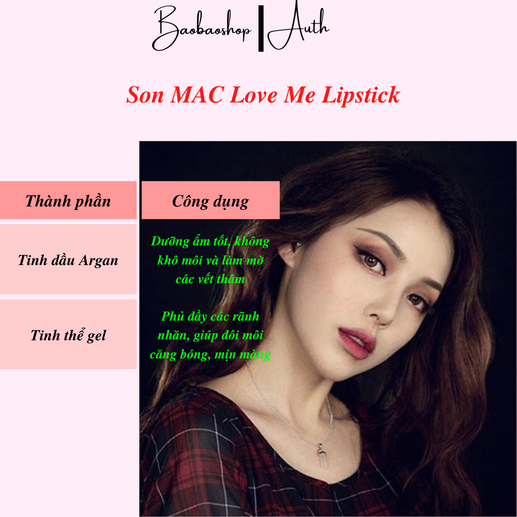Son MAC Love Me Lipstick Rouge À Lèvres 3G màu son siêu hấp dẫn lên màu chuẩn bám màu tốt