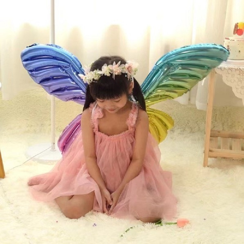 Cánh Bướm Bằng Nhôm Bơm Hơi Không Rò Rỉ,Bong Bóng Hình Đôi Cánh Thiên Thần Trang Trí Tiệc Sinh Nhật Cho Bé