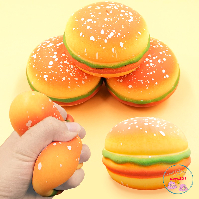 Đồ Chơi Bóp Mềm Squishy 8cm Hình Bánh Mì Nướng Humbeger Dễ Thương Cho Bé