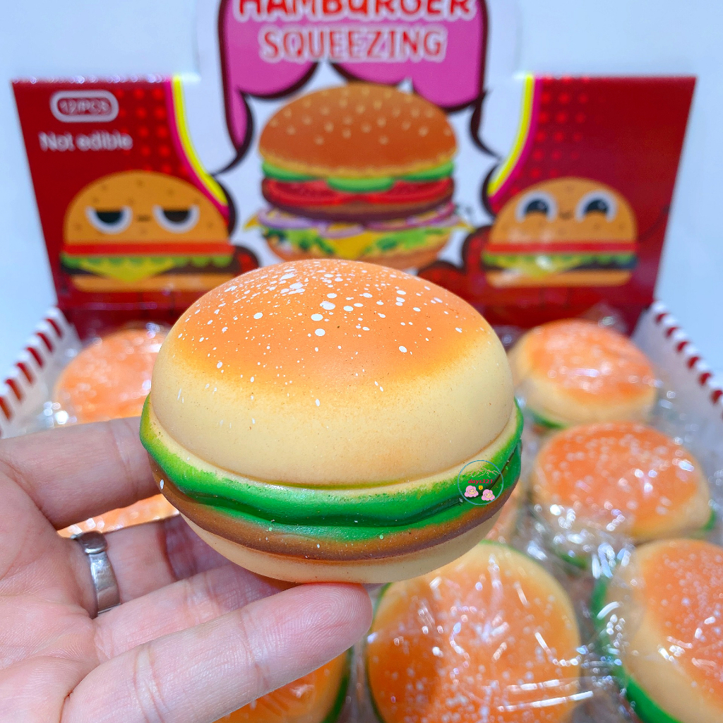Đồ Chơi Bóp Mềm Squishy 8cm Hình Bánh Mì Nướng Humbeger Dễ Thương Cho Bé
