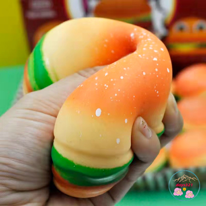 Đồ Chơi Bóp Mềm Squishy 8cm Hình Bánh Mì Nướng Humbeger Dễ Thương Cho Bé