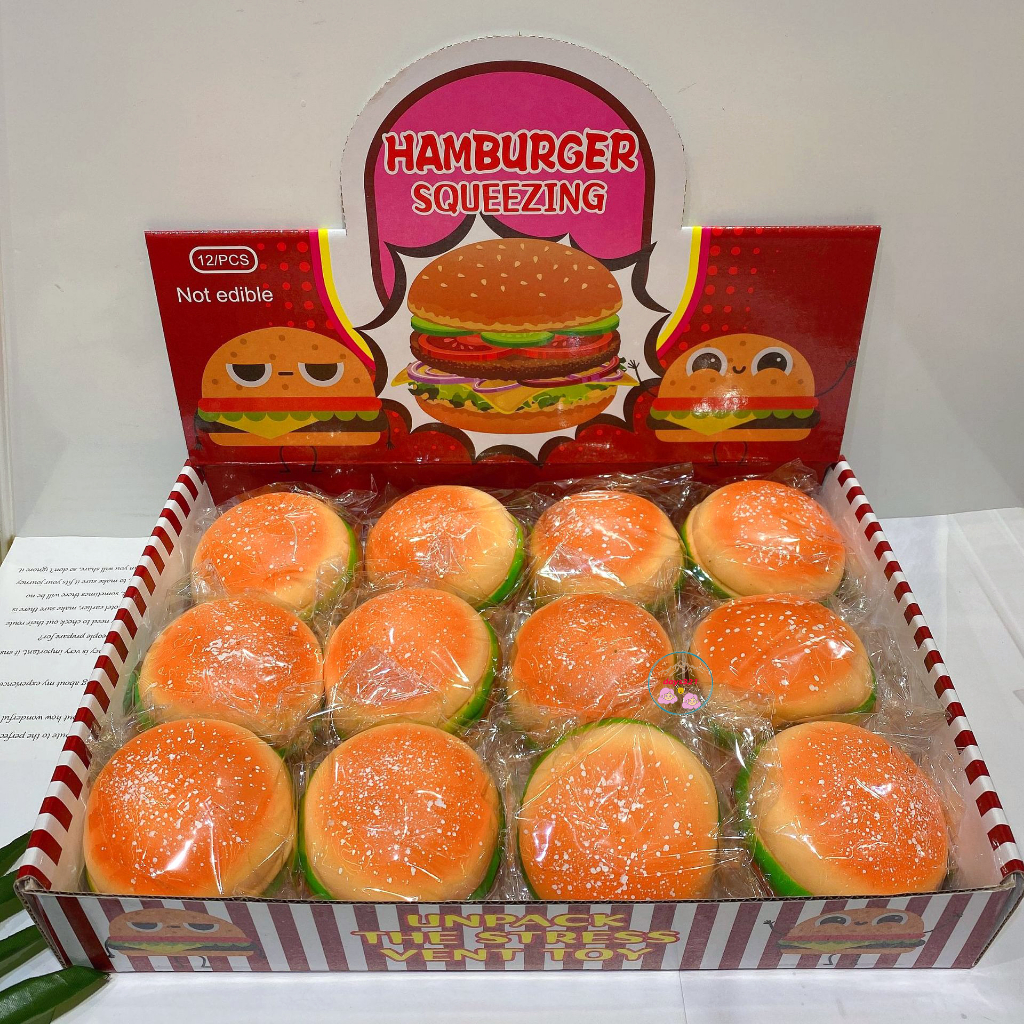 Đồ Chơi Bóp Mềm Squishy 8cm Hình Bánh Mì Nướng Humbeger Dễ Thương Cho Bé