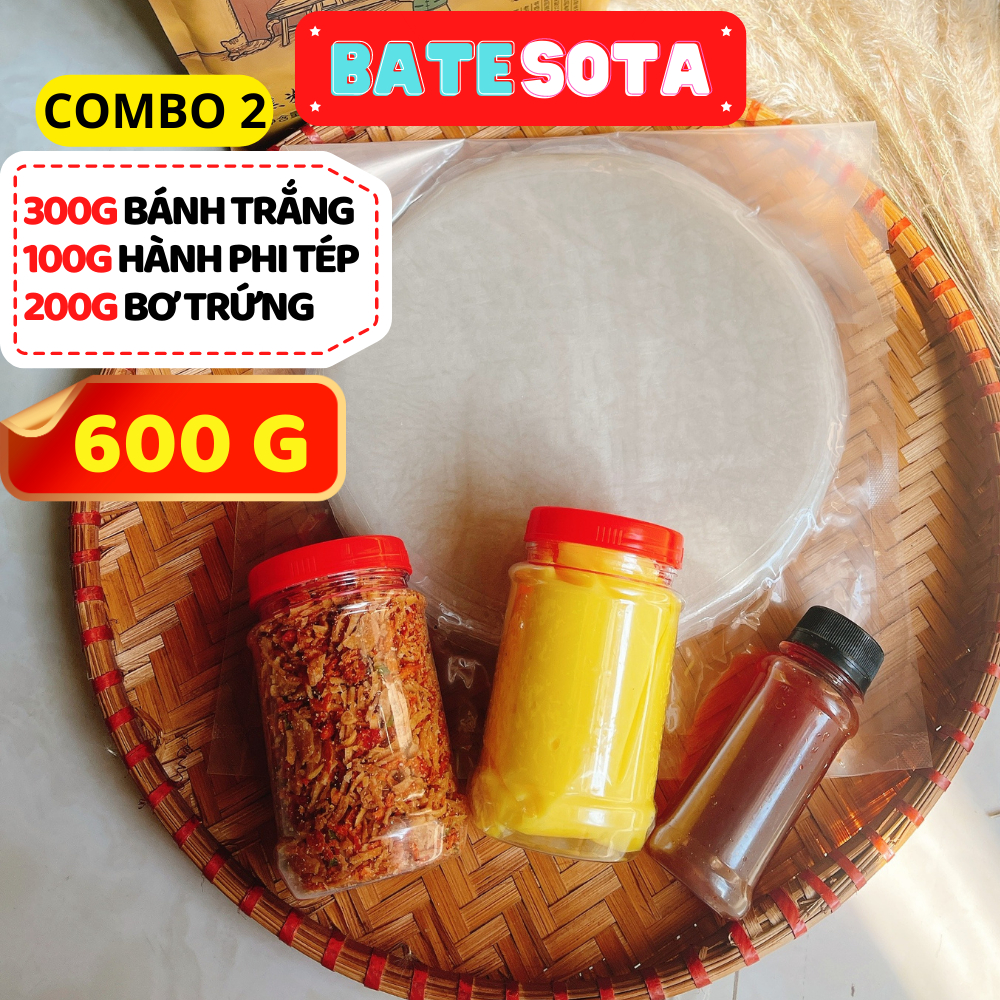 combo 600g bánh tráng phơi sương Hành Phi Tép tăng thêm Bơ Trứng Gà, đặc sản Tây Ninh tại Hà Nội BATESOTA