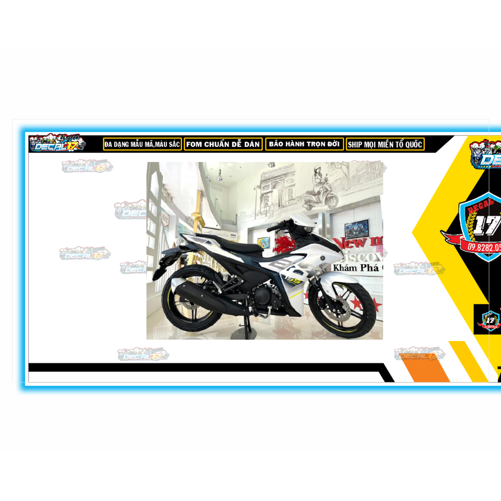 TEM ZIN EXCITER 155 TRẮNG XANH