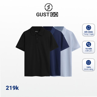  Combo 3 Áo Polo GustGo Nam Basic Trơn Co Giãn Thoải Mái Full Size 