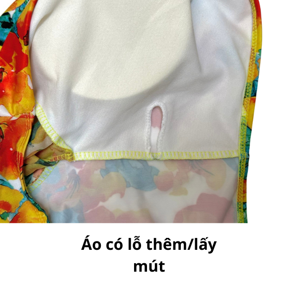 Đồ Bơi Nữ Bikini LANBISHOP Hoa Cam Liền Thân Khoen Cổ V Mẫu Mới Sexy 118