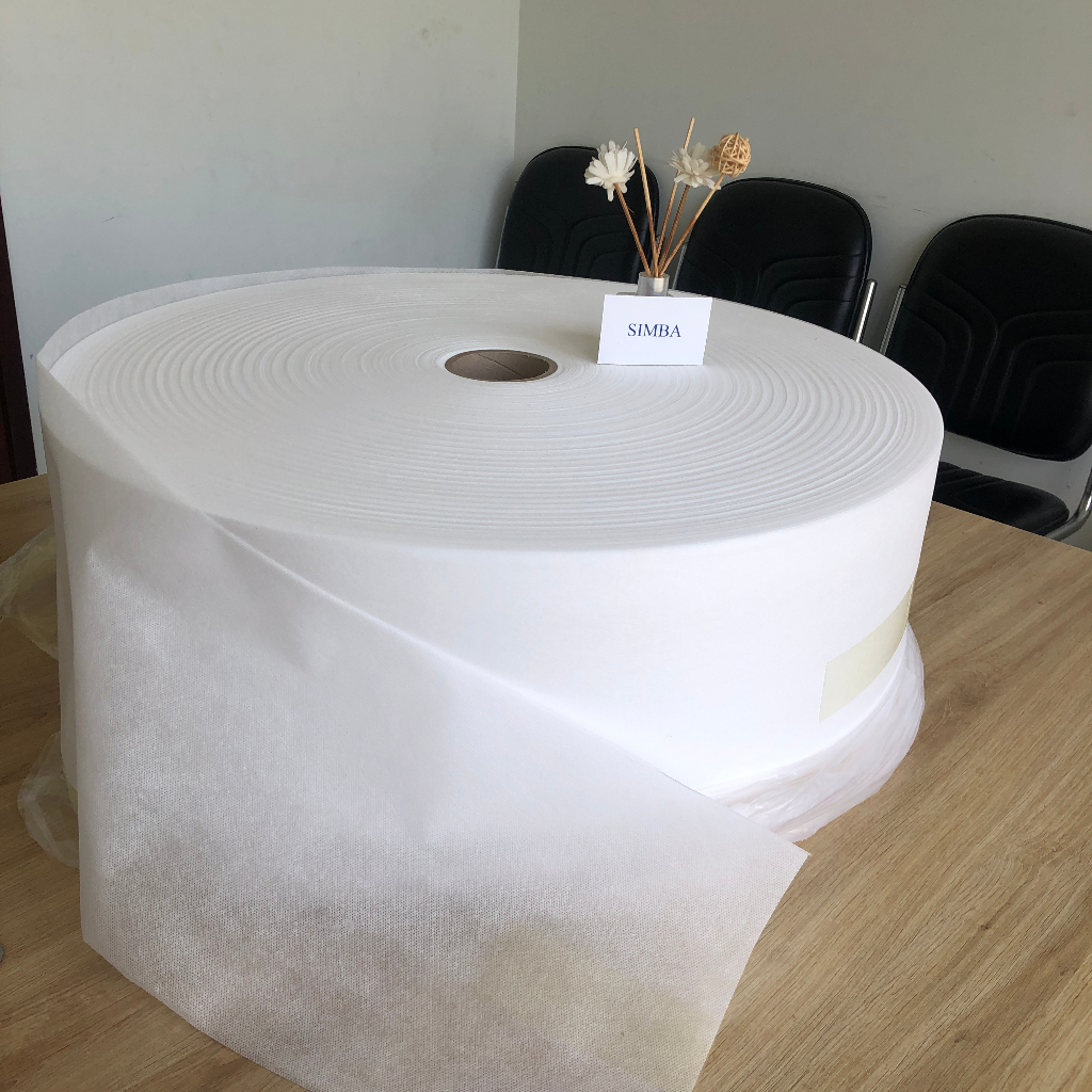 1kg Vải không dệt SSS định lượng 45gsm 0.24m, trắng