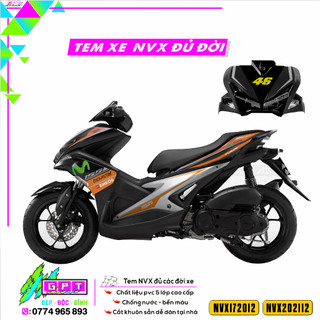 Tem rời dán xe nvx yamaha mẫu mobistar i 12 i decal dán xe nvx cao cấp chống nước - bền màu cho v1 v2