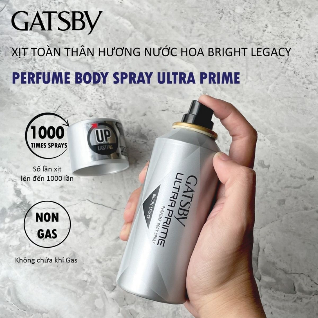 Xịt khử mùi cơ thể Gatsby Perfume Body Spray Bright Legacy 150ml