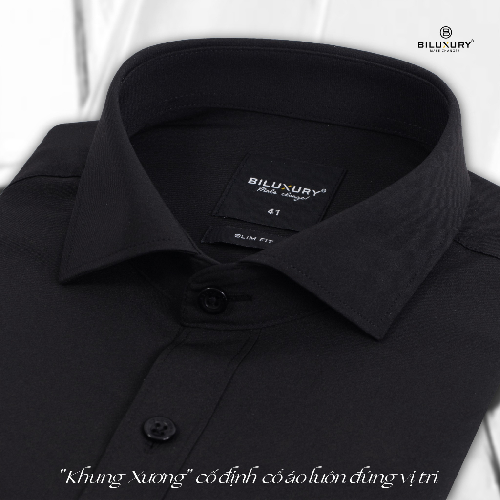 Áo Sơ Mi Dài Tay Nam Biluxury Black Basic 4SMDB003DEN