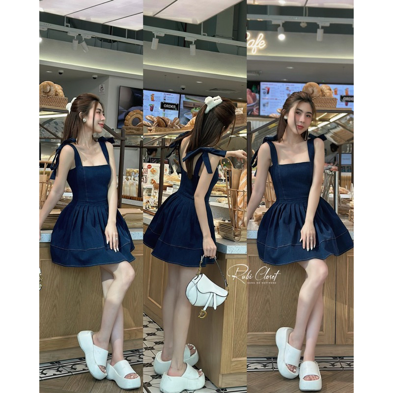 Váy jean 2 dây siêu xinh Loại 1 chuẩn mẫu