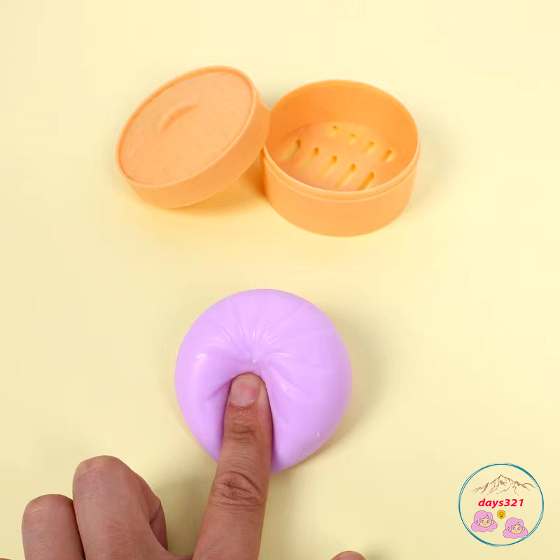 Đồ chơi Squishy hình bánh bao có hộp như hình chậm tăng giá rẻ dễ thương màu trắng gudetama Size nhỏ
