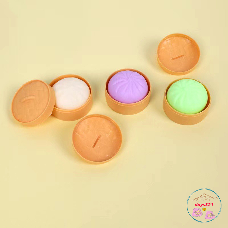 Đồ chơi Squishy hình bánh bao có hộp như hình chậm tăng giá rẻ dễ thương màu trắng gudetama Size nhỏ