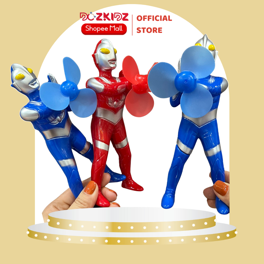 Đồ chơi quạt mini cầm tay bóp tay hình siêu nhân, đồ chơi mùa hè vui nhộn cho bé trai bé gái từ 2 tuổi trở lên - DOZKIDZ