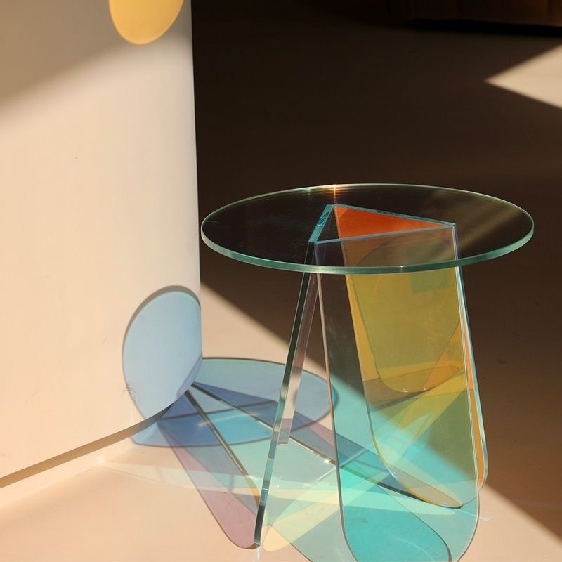 Bàn hologram Hàn Quốc cao cấp, màu 7 sắc cầu vòng nội thất quán cafe, studio