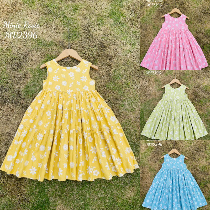 HTK- Váy sát nách hoa lá Minie Rosie size 2y-11y (12-40kg)