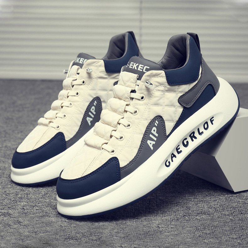 Giày Thể Thao, Giày Sneaker, Giày Thể Thao Nam Vải Mềm Màu Be Phối Mã 14