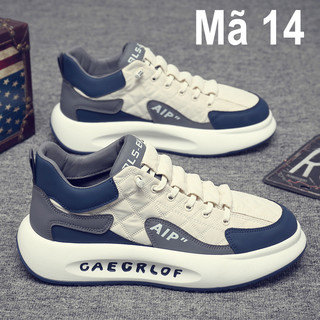 Giày thể thao, giày sneaker, giày thể thao nam vải mềm màu be phối mã 14