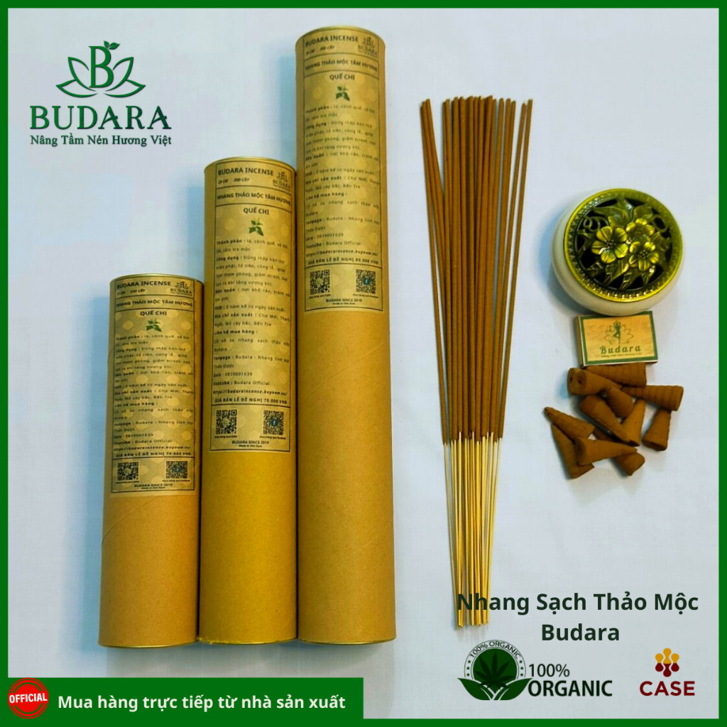 Nhang quế khâu ( lá ), nhang sạch, nhang thảo mộc - budara