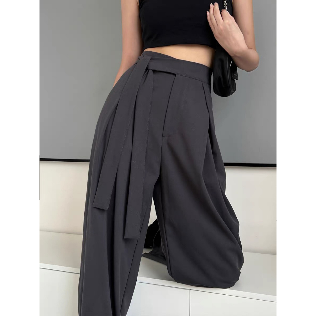 Quần ống suông nữ buộc dây nơ kiểu mới. quần đứng form chất đẹp S2