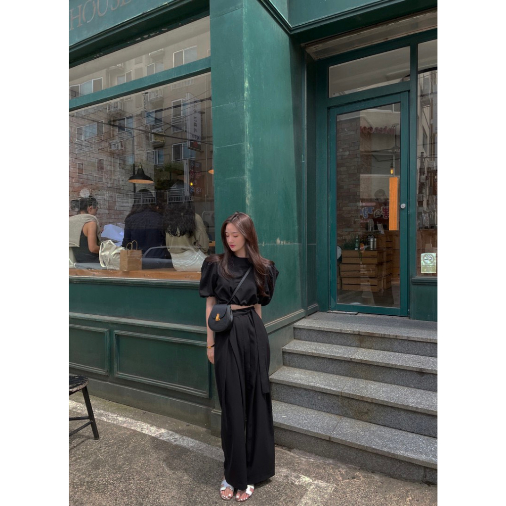 Quần ống suông nữ buộc dây nơ kiểu mới. quần đứng form chất đẹp S2