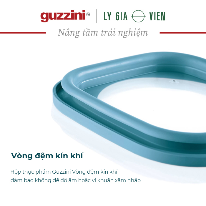Bộ 3 Hộp Đựng Thực Phẩm Guzzini STORE&amp;MORE - Hộp Kín Không Khí - Phù Hợp Cho Tủ Lạnh/Tủ Đông/Lò Vi Sóng