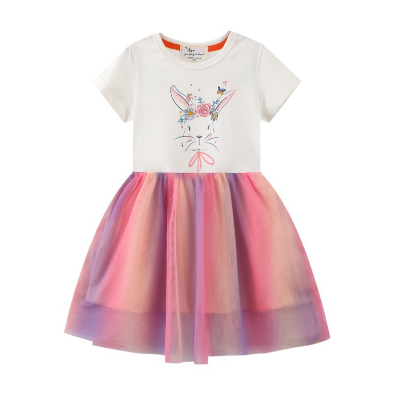 Đầm váy cotton hình mèo đáng yêu phong cách thời trang hè Hàn Quốc dành cho bé gái
