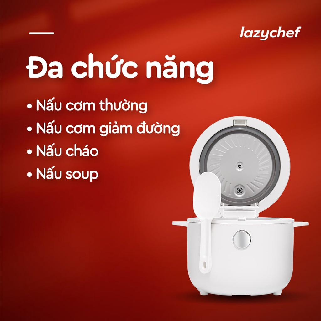 [Chính hãng] Nồi Cơm Lowcarb Lazychef 4in1 - Công Suất 400W