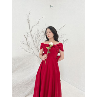 Đầm maxi dạ hội trễ vai cao cấp