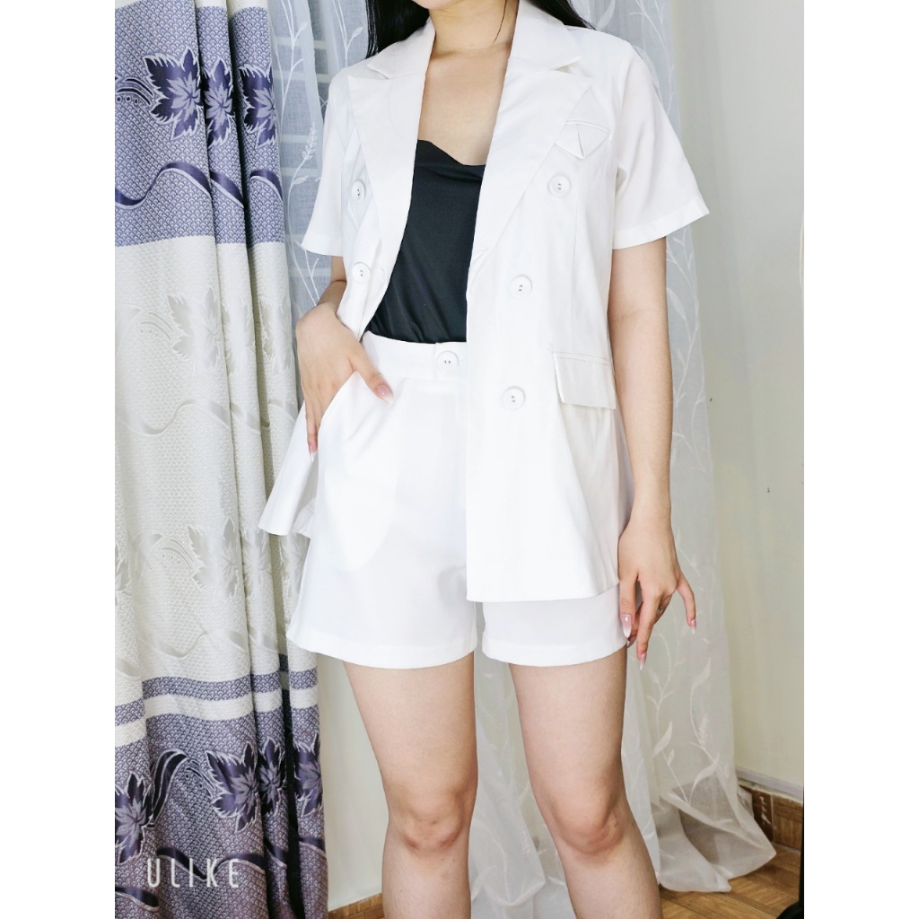 Set vest cộc tay phối quần đùi trẻ trung năng động size 42-68kg Mã 184
