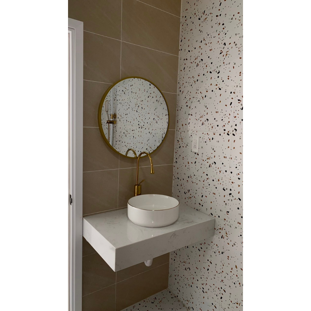 Bàn đá vuông hộp đặt chậu lavabo nhiều kích cỡ