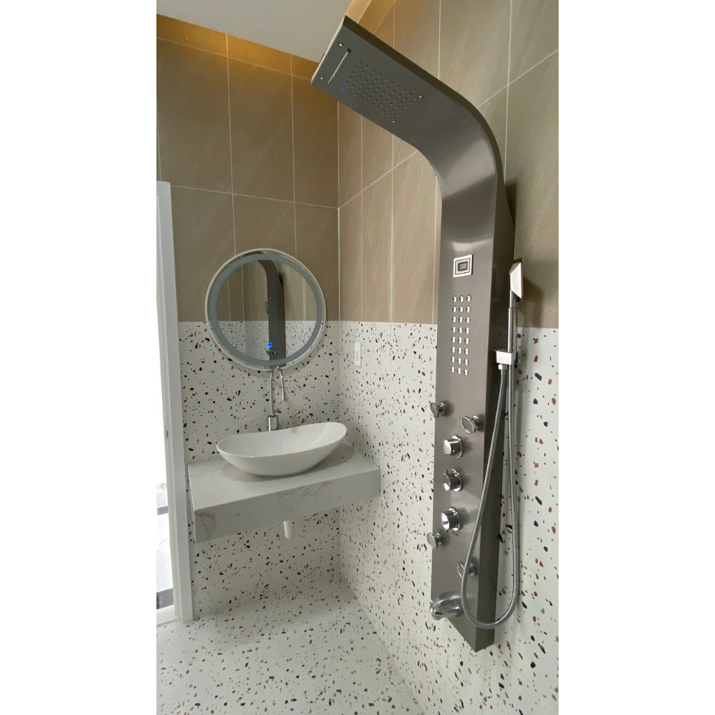 Bàn đá vuông hộp đặt chậu lavabo nhiều kích cỡ