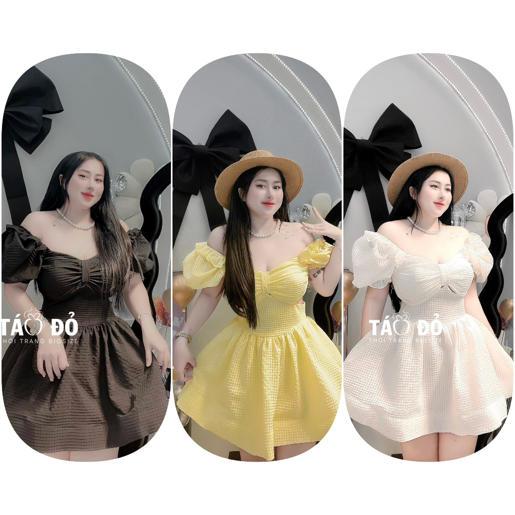 ĐẦM THIẾT KẾ BIGSIZE KHOÉT EO TAY PHỒNG D227 (TÁO ĐỎ BIGSIZE 55-90KG) 🍎🍎🍎