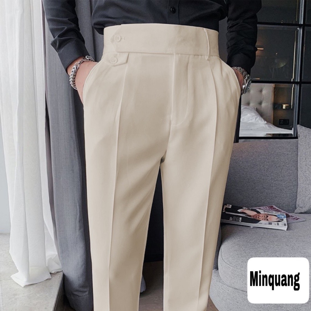 Quần Âu Nam Bagyy Cạp Cao, Quần Tây Nam Đai Lệch Mẫu Mới Phong Cách Hàn Quốc,form Slim Công Sở,chống Nhăn Xù