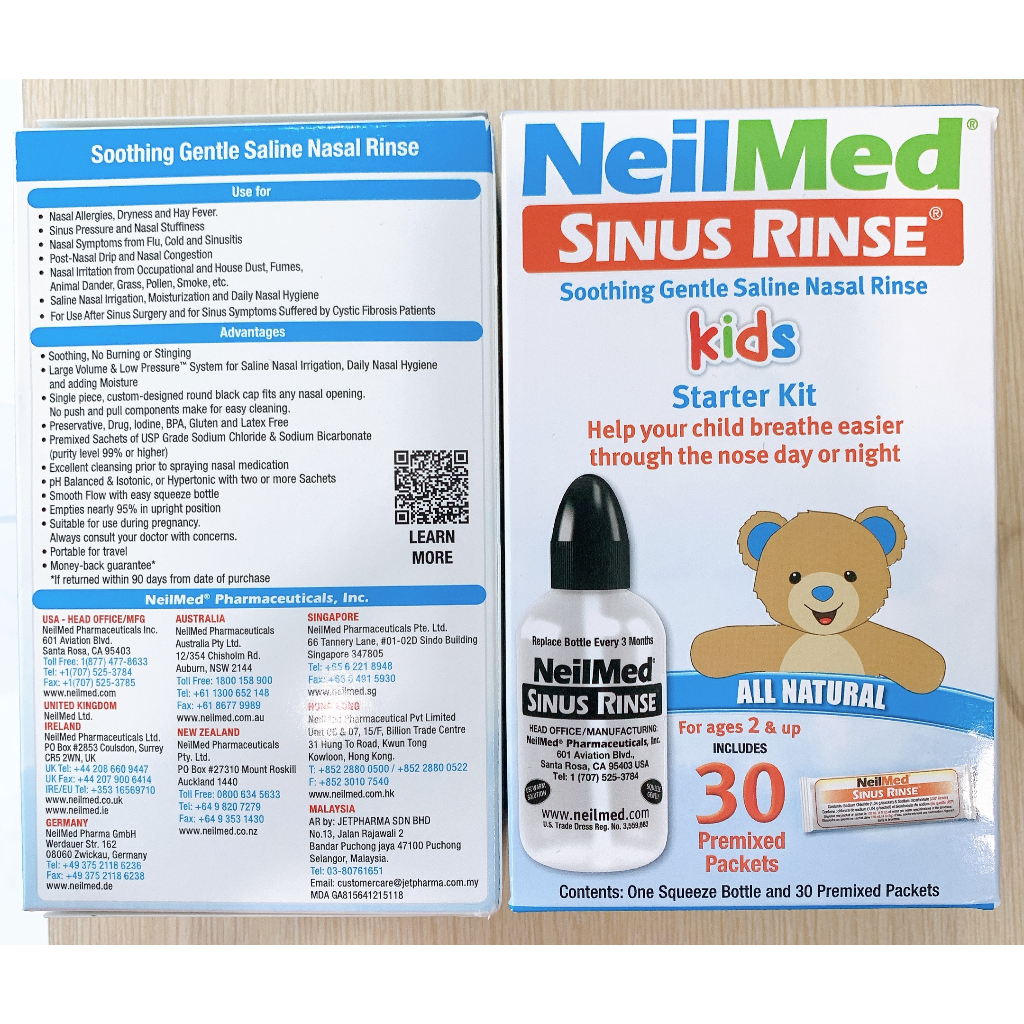 Bộ Vệ Sinh Mũi Cho Bé Sinus Rinse Kids dành cho bé từ 2 tuổi trở lên