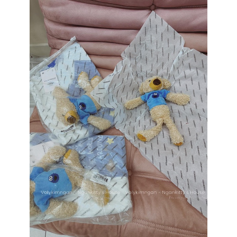 ÁO PULL GẤU 13DE MARZO TRẮNG PHỐI XANH DƯƠNG  hình chụp thật