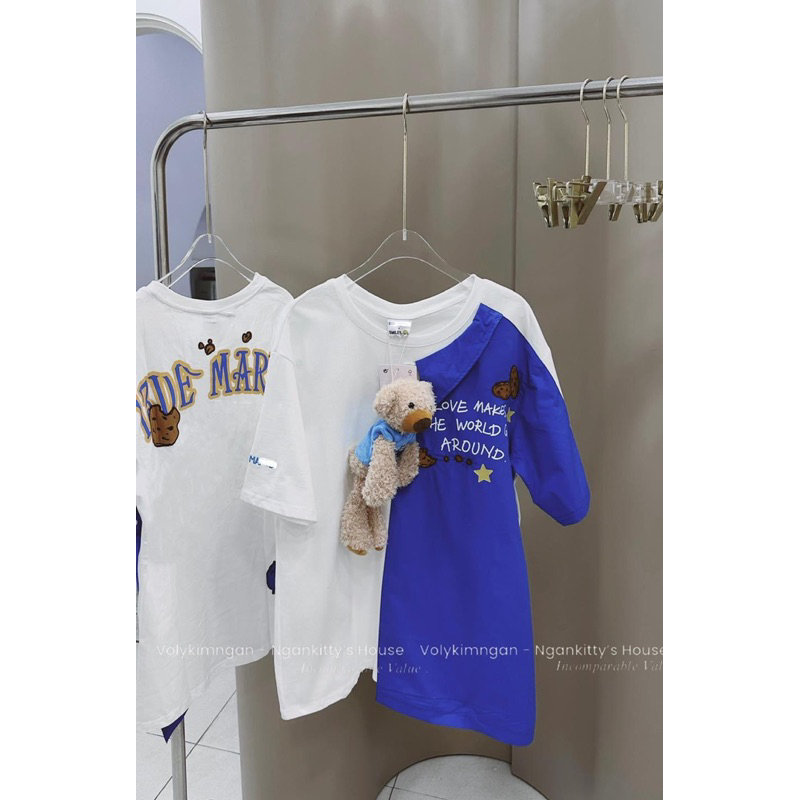 ÁO PULL GẤU 13DE MARZO TRẮNG PHỐI XANH DƯƠNG  hình chụp thật