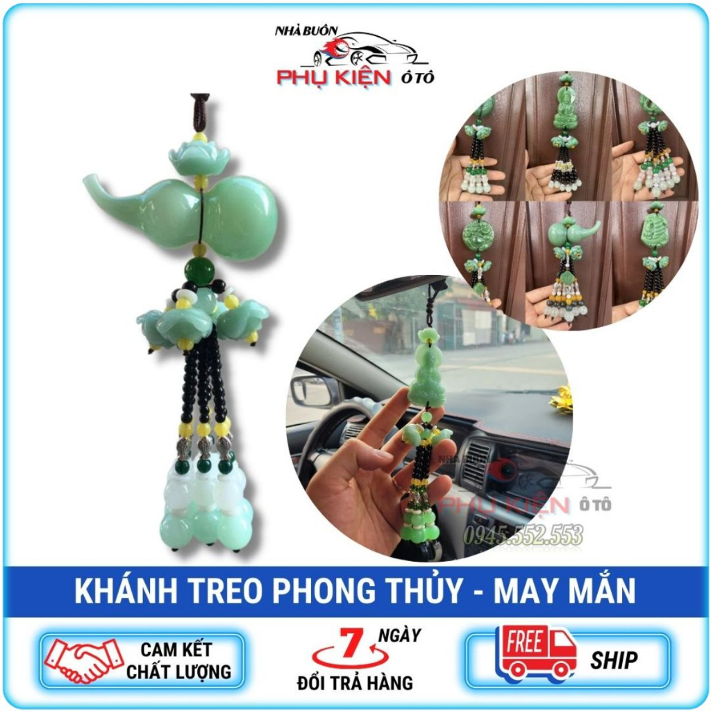 Khánh Treo Xe Phong Thủy, Mặt Dây Chuyền, Ngọc Bội - Khánh Quan Âm - Phật Di Lặc Trang Trí Ô Tô, Phòng Làm Việc