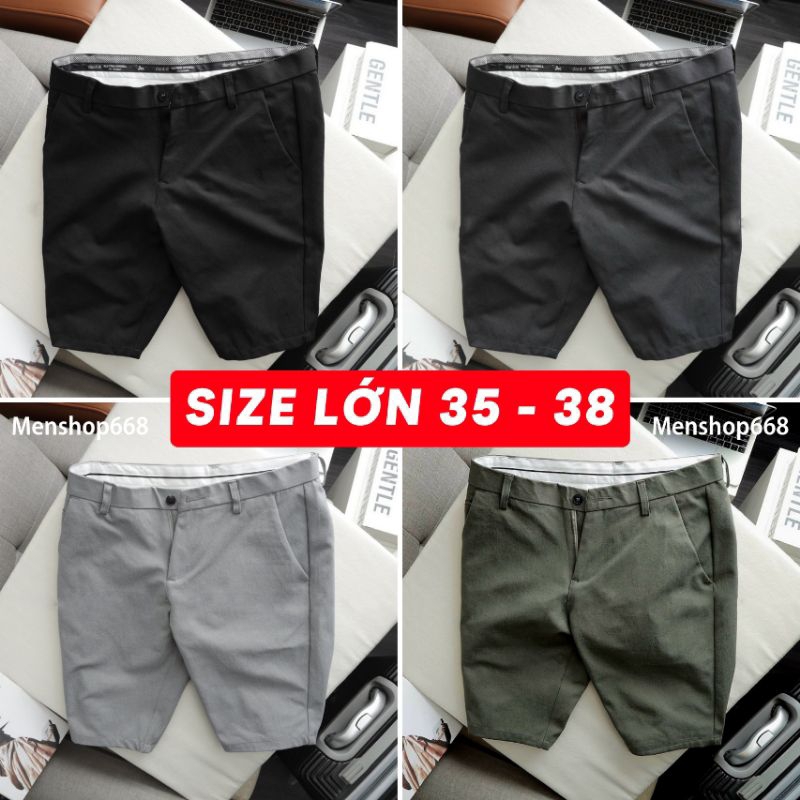 (BIG SIZE Từ 35 - 38) Quần Short Tây Nam, Quần Đùi Tây Âu Co Giãn Nhẹ, Không Xù, Không Nhăn, Không Phai Màu